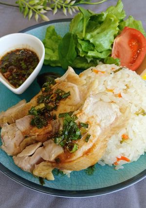 炊飯器で簡単!鶏の油飯 カオマンガイ-レシピのメイン写真