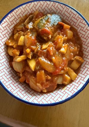高タンパク！簡単サバ缶トマトキノコカレー-レシピのメイン写真