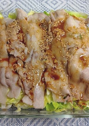 レンチン❢ 豚バラきゃべつピリ辛胡麻だれ-レシピのメイン写真