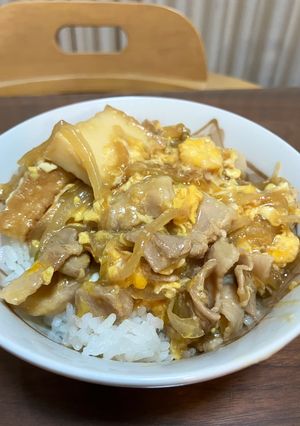 とろとろ卵豚丼🐷厚揚げでかさ増し🍚-レシピのメイン写真