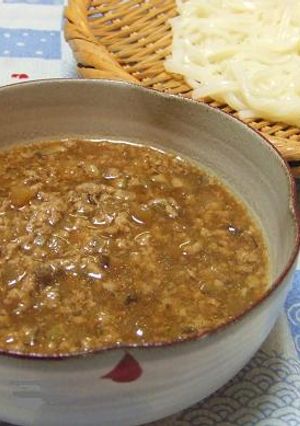 やみつき♪冷や熱♪肉味噌つけうどん-レシピのメイン写真