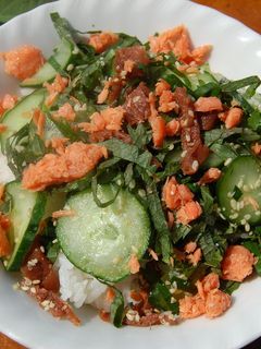さっぱりご飯♪鮭フレークと大葉の丼-レシピのメイン写真
