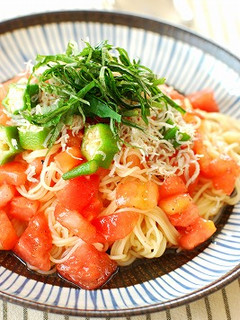 トマトとオクラの和風冷製パスタ-レシピのメイン写真