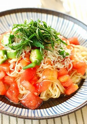 トマトとオクラの和風冷製パスタ-レシピのメイン写真