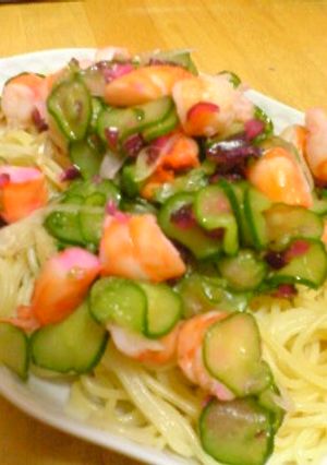 エビときゅうりの和風冷たいパスタ-レシピのメイン写真