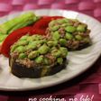 ナスの枝豆ひき肉のせ焼き
