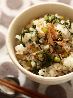 野沢菜と豚肉の混ぜご飯-レシピのメイン写真
