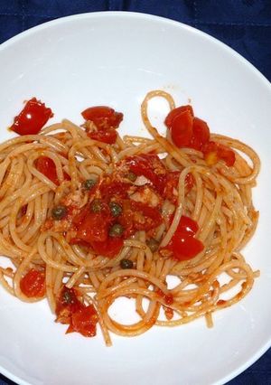 ツナとトマトのパスタ、シチリアの味-レシピのメイン写真
