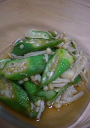 オクラとえのきのにんにく醤油蒸し-レシピのメイン写真