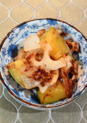 簡単副菜☆カボチャとレンコンの炒め煮-レシピのメイン写真