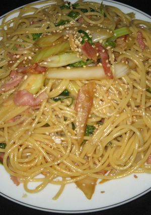 セロリとベーコンの醤油風味パスタ-レシピのメイン写真