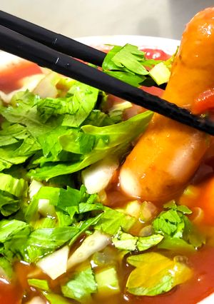 ソーセージとトマト缶のスープ-レシピのメイン写真