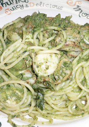 ホタテとモッツァレラのジェノベーゼパスタ-レシピのメイン写真