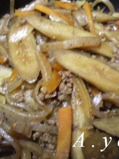 ごぼうとこんにゃくの甘辛煮-レシピのメイン写真