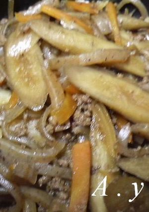 ごぼうとこんにゃくの甘辛煮-レシピのメイン写真