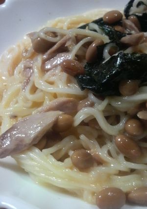 超簡単!かまたま納豆そうめん-レシピのメイン写真