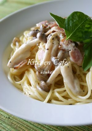 ベーコンとしめじのクリームパスタ-レシピのメイン写真