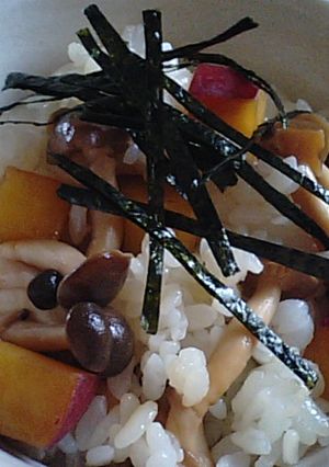 バター香る　さつまいもとしめじの混ぜご飯-レシピのメイン写真