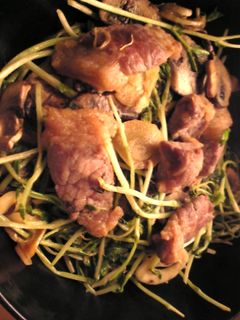 牛肉と豆苗ときのこのにんにくマヨ炒め-レシピのメイン写真