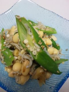 オクラと✿大豆と✿シラスの✿和え物-レシピのメイン写真