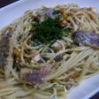鰯、大葉、トマトのパスタ