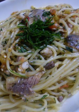 鰯、大葉、トマトのパスタ-レシピのメイン写真