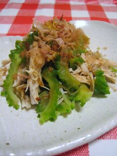 ゴーヤーと鶏ささみの生姜醤油和え-レシピのメイン写真