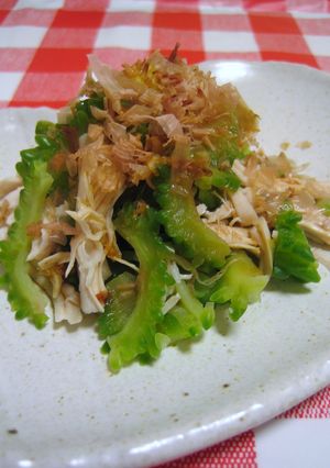 ゴーヤーと鶏ささみの生姜醤油和え-レシピのメイン写真