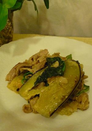ナスと豚肉青菜も入って梅マヨさっぱり炒め-レシピのメイン写真