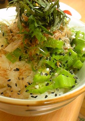 朝からネバネバおくらご飯(^o^)-レシピのメイン写真