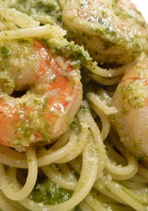 海老のパスタ　ジェノベーゼソース-レシピのメイン写真