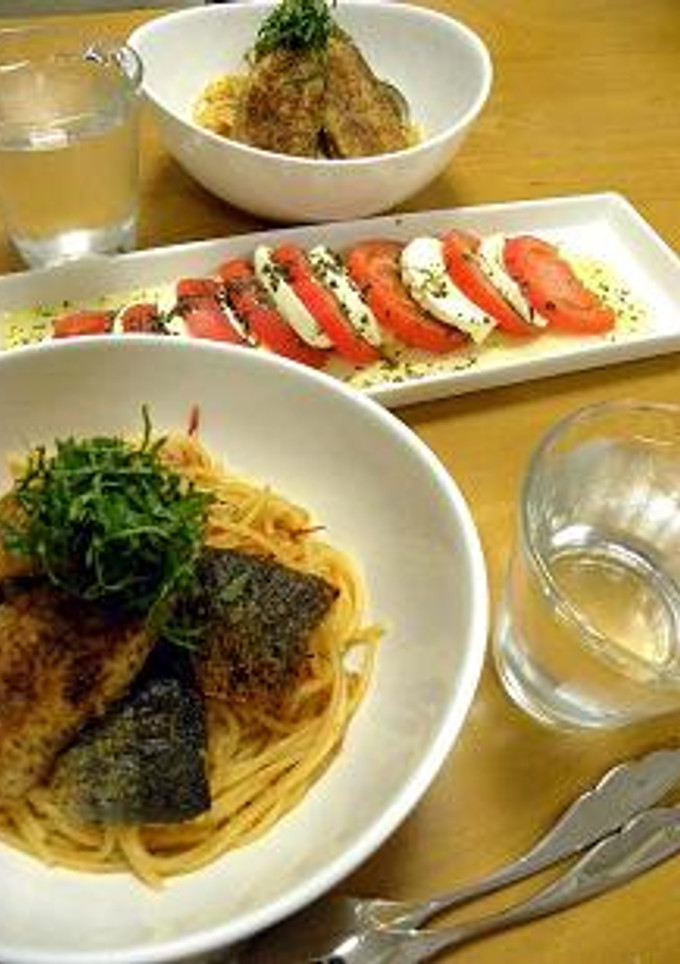 さんまとトマトの梅風味パスタ★-レシピのメイン写真