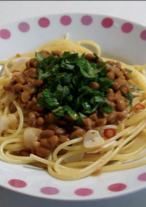 簡単!青じそと納豆で和風パスタ♪-レシピのメイン写真