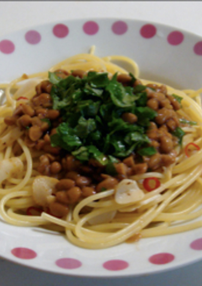 簡単！青じそと納豆で和風パスタ♪-レシピのメイン写真