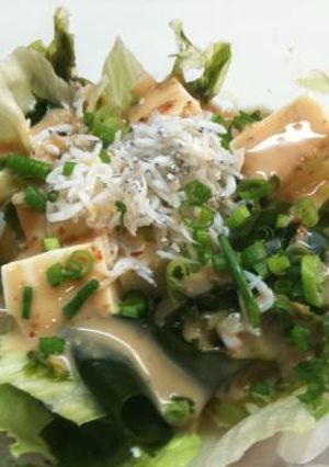 海草・豆腐・レタス・ゴマダレサラダ-レシピのメイン写真