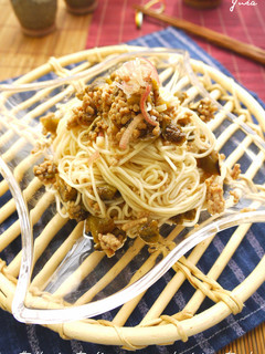 豚ひき肉と焼きなすの和カッペリーニ-レシピのメイン写真