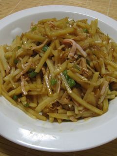 ハムとじゃがいもともやしのカレー炒め-レシピのメイン写真