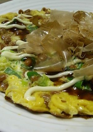ふわっと納豆のお好み焼き-レシピのメイン写真