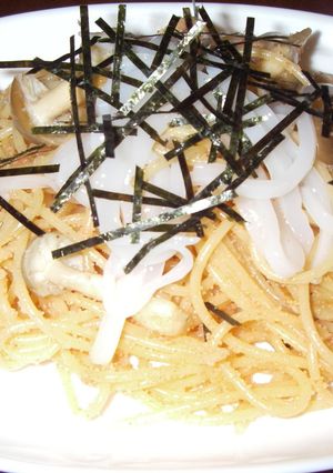 明太子スバゲッティ~しめじ&イカ入り~-レシピのメイン写真