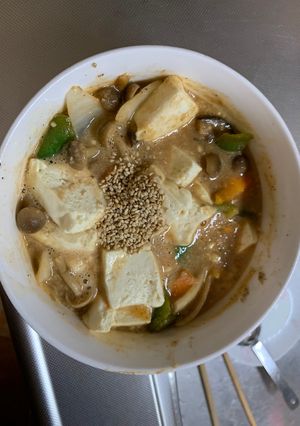 お一人様洋風シシリアンライス味豆腐野菜炒-レシピのメイン写真