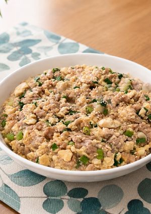 レンジで簡単♪ごま香るそぼろ豆腐-レシピのメイン写真