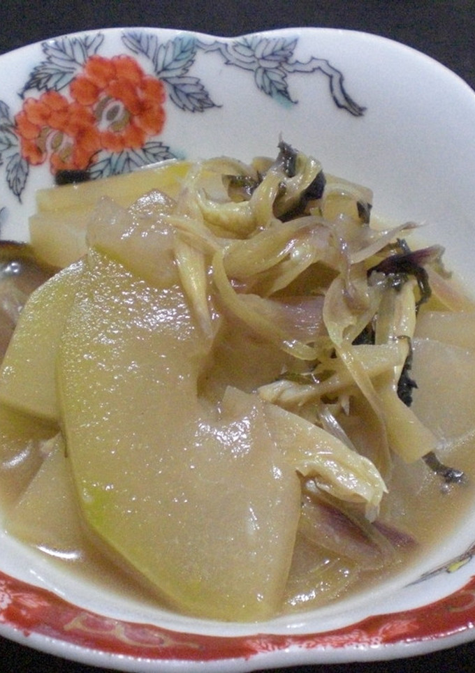 夕顔とミョウガの煮物-レシピのメイン写真
