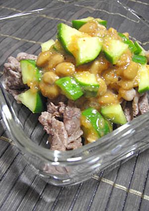 蒸し肉の納豆ソースがけ-レシピのメイン写真