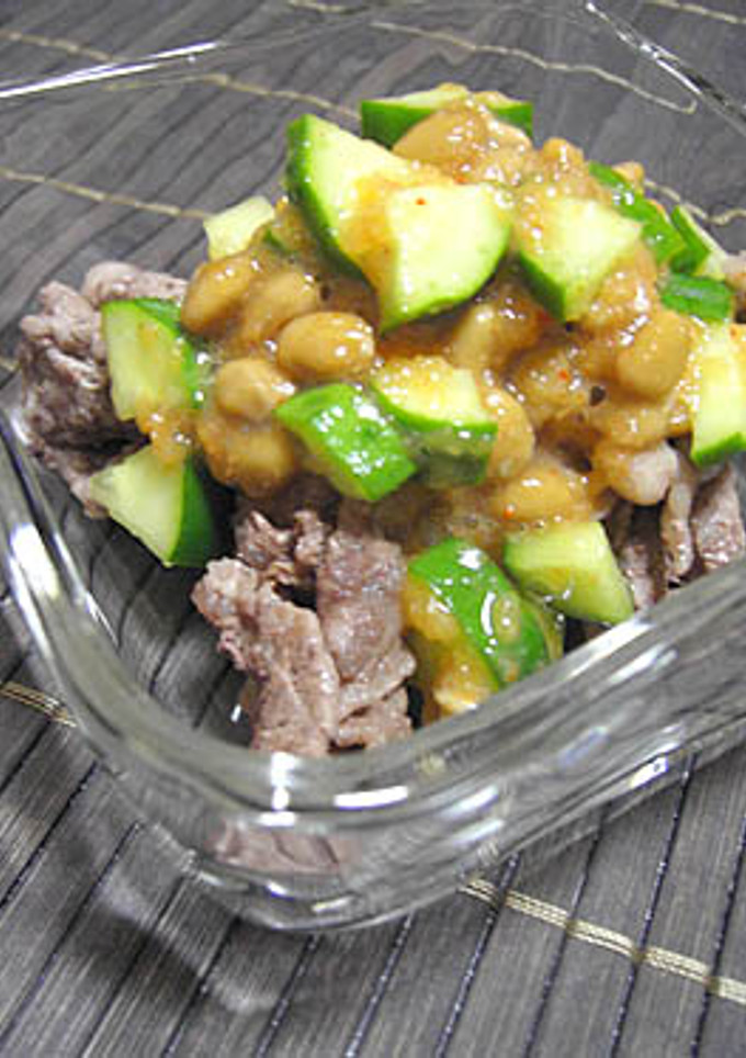 蒸し肉の納豆ソースがけ-レシピのメイン写真