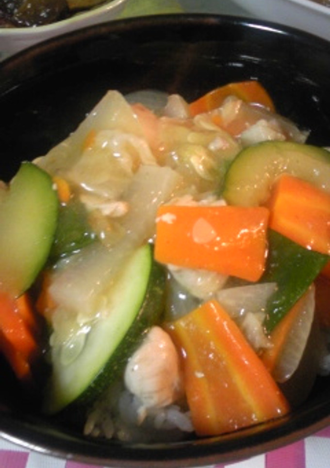 夏野菜であっさり中華丼-レシピのメイン写真