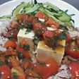豆腐と豚肉のトマトソースがけ(冷製)