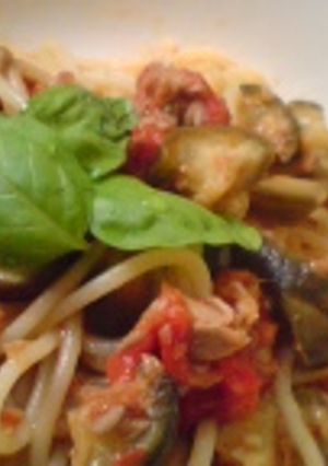 なすとトマトとツナのスパゲティー-レシピのメイン写真
