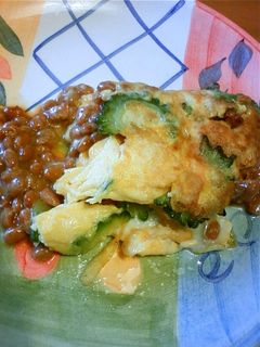 ゴーヤ入り納豆オムレツ-レシピのメイン写真