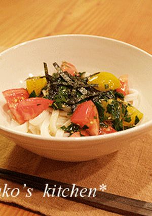 モロヘイヤとトマトの冷やしぶっかけ麺-レシピのメイン写真