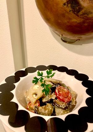茄子と蓮根のクリームチーズサラダ-レシピのメイン写真
